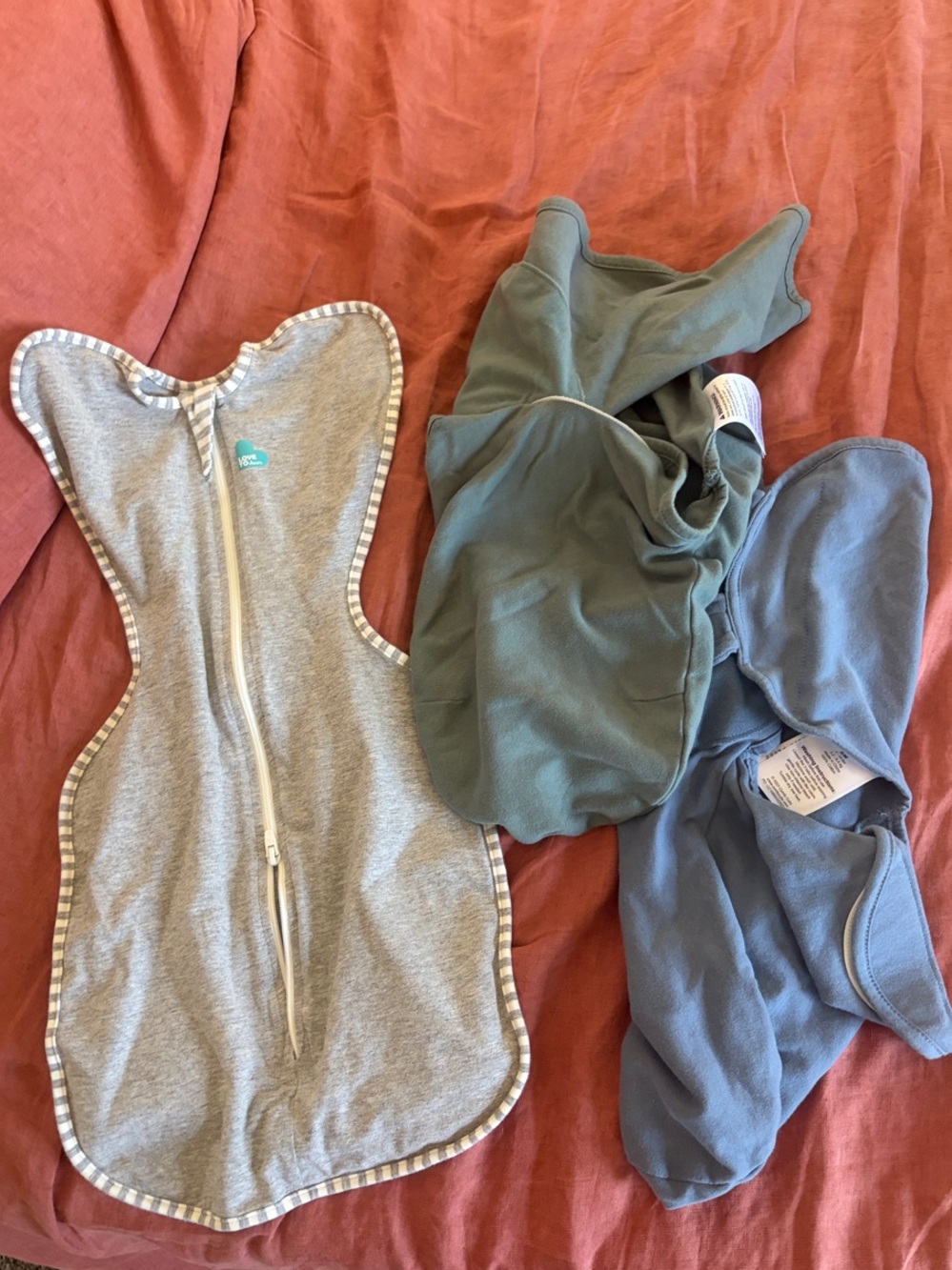 Love to Dream Grey Striped-Trim Swaddle Sleep Sack plus two others